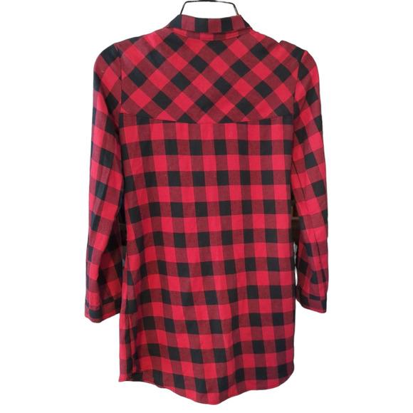 ZARA GIRLS Casual Red Buffalo Check Plaid Holiday Casual Dress Size 11/12 - Picture 2 of 7